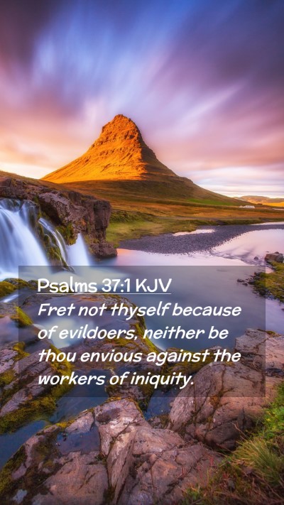 Picture 02 - Psalms 37:1 KJV Mobile Phone Wallpaper - Fret not thyself because of evildoers, neither be - Mobile Bible Verse Wallpaper