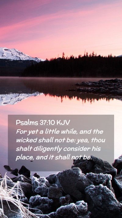 Picture 02 - Psalms 37:10 KJV Mobile Phone Wallpaper - For yet a little while, and the wicked shall not - Mobile Bible Verse Wallpaper