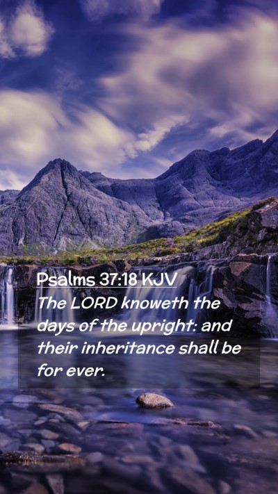 Picture 02 - Psalms 37:18 KJV Mobile Phone Wallpaper - The LORD knoweth the days of the upright: and - Mobile Bible Verse Wallpaper