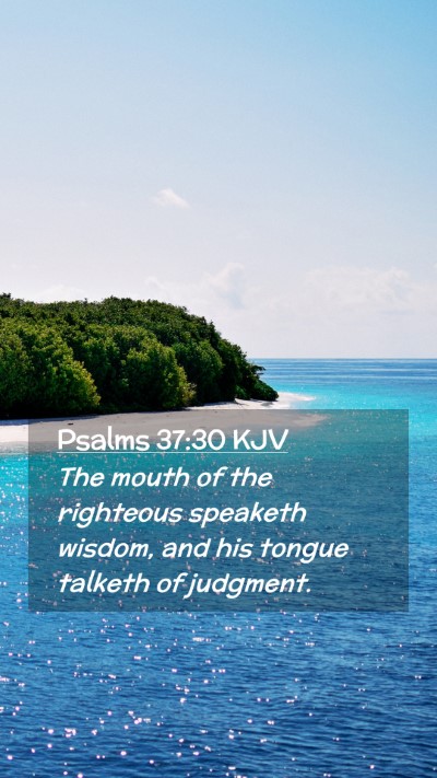 Picture 02 - Psalms 37:30 KJV Mobile Phone Wallpaper - The mouth of the righteous speaketh wisdom, and - Mobile Bible Verse Wallpaper