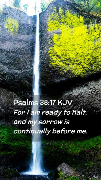 Picture 02 - Psalms 38:17 KJV Mobile Phone Wallpaper - For I am ready to halt, and my sorrow is - Mobile Bible Verse Wallpaper