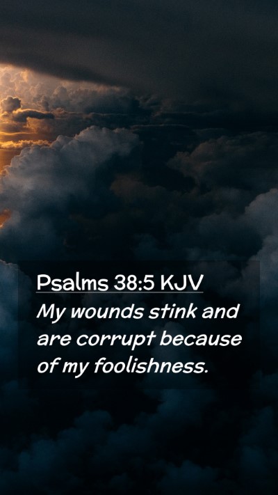 Picture 02 - Psalms 38:5 KJV Mobile Phone Wallpaper - My wounds stink and are corrupt because of my - Mobile Bible Verse Wallpaper