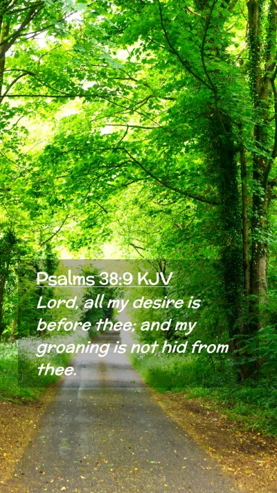 Picture 02 - Psalms 38:9 KJV Mobile Phone Wallpaper - Lord, all my desire is before thee; and my - Mobile Bible Verse Wallpaper