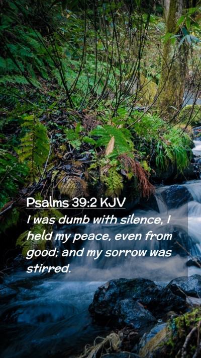 Picture 02 - Psalms 39:2 KJV Mobile Phone Wallpaper - I was dumb with silence, I held my peace, even - Mobile Bible Verse Wallpaper