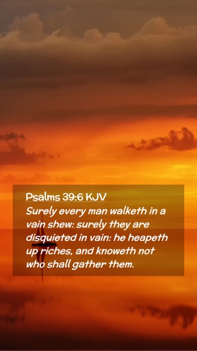 Picture 02 - Psalms 39:6 KJV Mobile Phone Wallpaper - Surely every man walketh in a vain shew: surely - Mobile Bible Verse Wallpaper