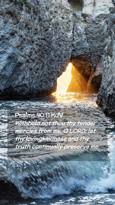 Picture 02 - Psalms 40:11 KJV Mobile Phone Wallpaper - Withhold not thou thy tender mercies from me, O - Mobile Bible Verse Wallpaper