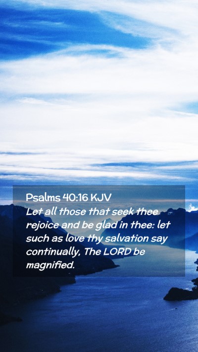 Picture 02 - Psalms 40:16 KJV Mobile Phone Wallpaper - Let all those that seek thee rejoice and be glad - Mobile Bible Verse Wallpaper