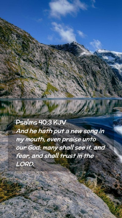 Picture 02 - Psalms 40:3 KJV Mobile Phone Wallpaper - And he hath put a new song in my mouth, even - Mobile Bible Verse Wallpaper