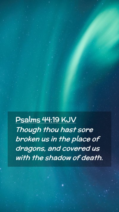 Picture 02 - Psalms 44:19 KJV Mobile Phone Wallpaper - Though thou hast sore broken us in the place of - Mobile Bible Verse Wallpaper