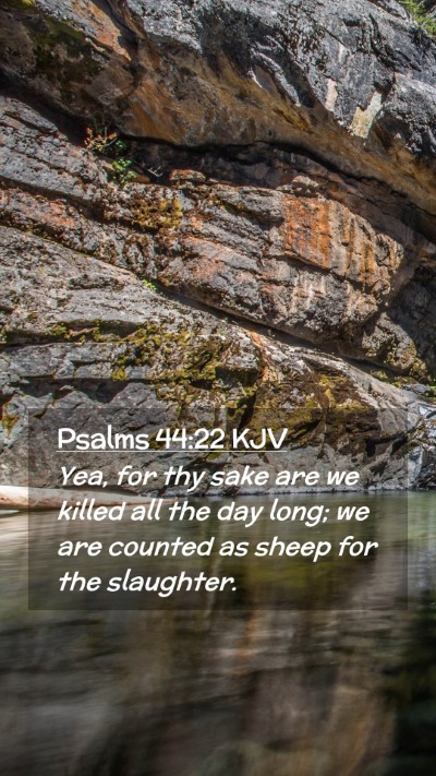 Picture 02 - Psalms 44:22 KJV Mobile Phone Wallpaper - Yea, for thy sake are we killed all the day long; - Mobile Bible Verse Wallpaper