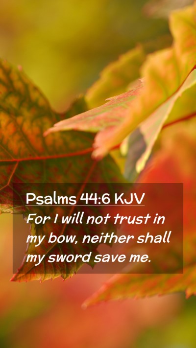 Picture 02 - Psalms 44:6 KJV Mobile Phone Wallpaper - For I will not trust in my bow, neither shall my - Mobile Bible Verse Wallpaper