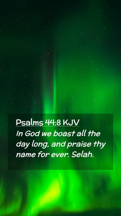 Picture 02 - Psalms 44:8 KJV Mobile Phone Wallpaper - In God we boast all the day long, and praise thy - Mobile Bible Verse Wallpaper