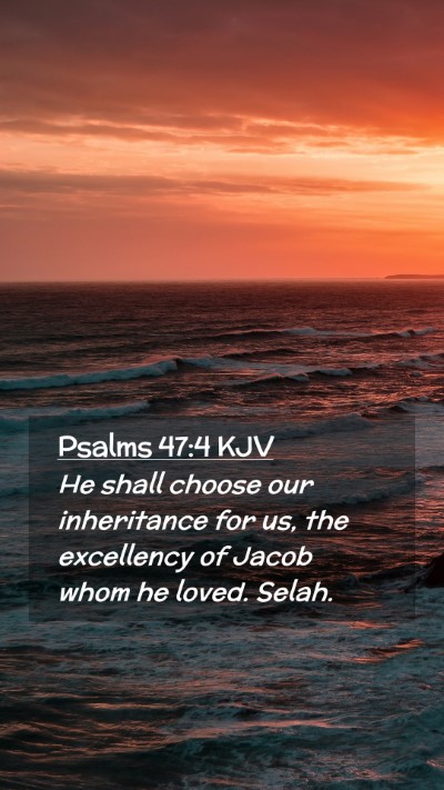 Picture 02 - Psalms 47:4 KJV Mobile Phone Wallpaper - He shall choose our inheritance for us, the - Mobile Bible Verse Wallpaper