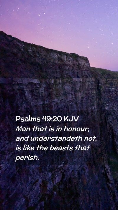 Picture 02 - Psalms 49:20 KJV Mobile Phone Wallpaper - Man that is in honour, and understandeth not, is - Mobile Bible Verse Wallpaper