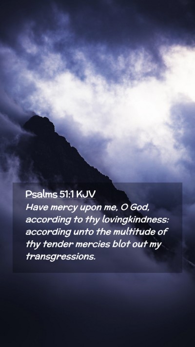 Picture 02 - Psalms 51:1 KJV Mobile Phone Wallpaper - Have mercy upon me, O God, according to thy - Mobile Bible Verse Wallpaper