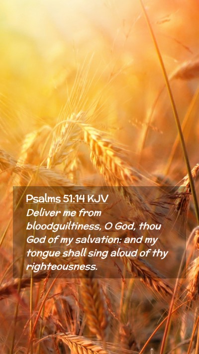 Picture 02 - Psalms 51:14 KJV Mobile Phone Wallpaper - Deliver me from bloodguiltiness, O God, thou God - Mobile Bible Verse Wallpaper