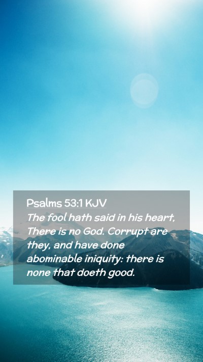 Picture 02 - Psalms 53:1 KJV Mobile Phone Wallpaper - The fool hath said in his heart, There is no God. - Mobile Bible Verse Wallpaper