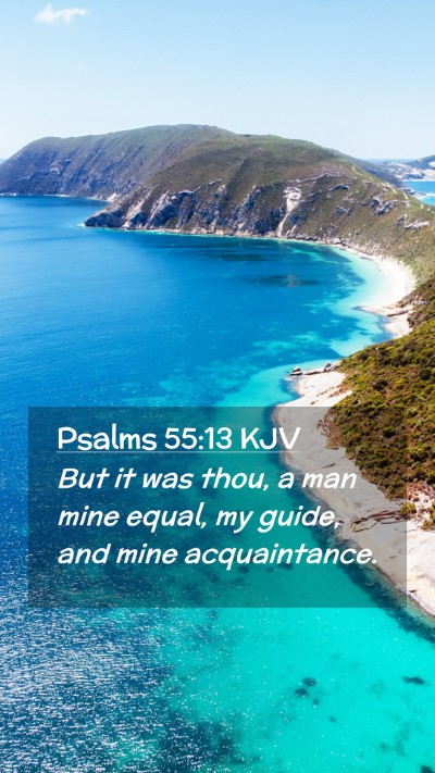 Picture 02 - Psalms 55:13 KJV Mobile Phone Wallpaper - But it was thou, a man mine equal, my guide, and - Mobile Bible Verse Wallpaper