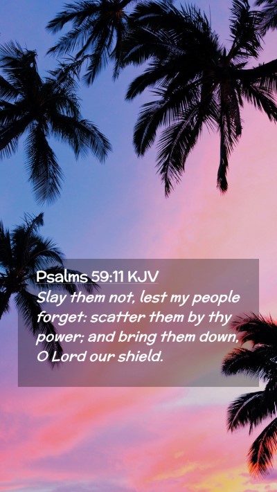 Picture 02 - Psalms 59:11 KJV Mobile Phone Wallpaper - Slay them not, lest my people forget: scatter - Mobile Bible Verse Wallpaper