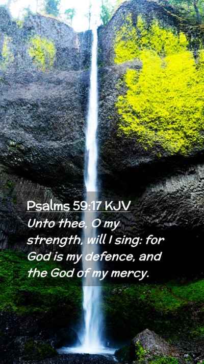 Picture 02 - Psalms 59:17 KJV Mobile Phone Wallpaper - Unto thee, O my strength, will I sing: for God is - Mobile Bible Verse Wallpaper