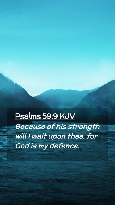 Picture 02 - Psalms 59:9 KJV Mobile Phone Wallpaper - Because of his strength will I wait upon thee: - Mobile Bible Verse Wallpaper