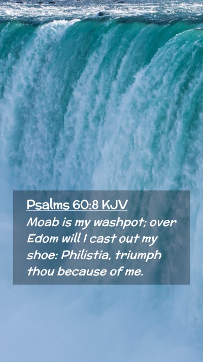 Picture 02 - Psalms 60:8 KJV Mobile Phone Wallpaper - Moab is my washpot; over Edom will I cast out my - Mobile Bible Verse Wallpaper