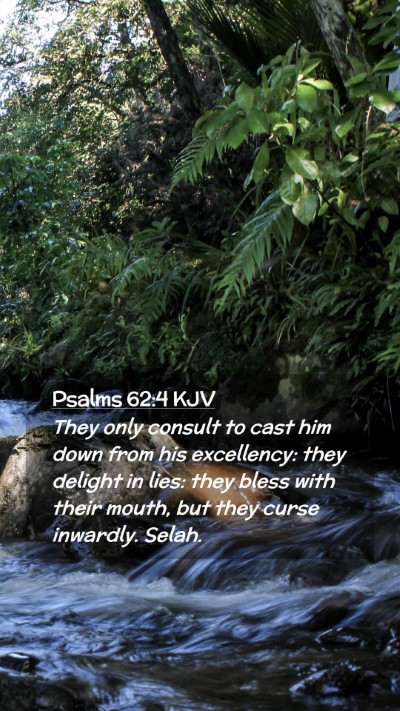 Picture 02 - Psalms 62:4 KJV Mobile Phone Wallpaper - They only consult to cast him down from his - Mobile Bible Verse Wallpaper