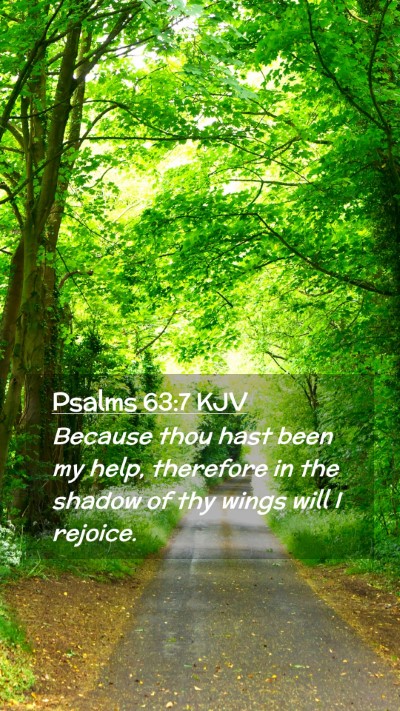 Picture 02 - Psalms 63:7 KJV Mobile Phone Wallpaper - Because thou hast been my help, therefore in the - Mobile Bible Verse Wallpaper