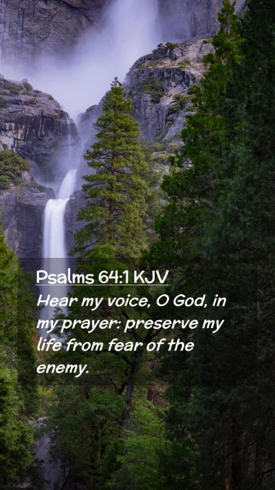Picture 02 - Psalms 64:1 KJV Mobile Phone Wallpaper - Hear my voice, O God, in my prayer: preserve my - Mobile Bible Verse Wallpaper