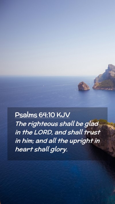 Picture 02 - Psalms 64:10 KJV Mobile Phone Wallpaper - The righteous shall be glad in the LORD, and - Mobile Bible Verse Wallpaper