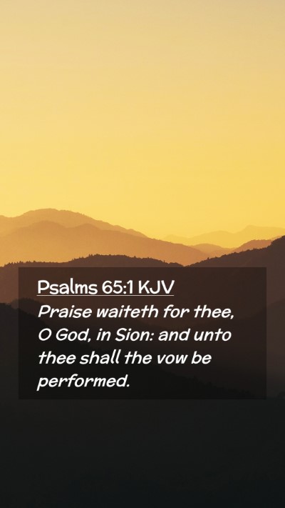 Picture 02 - Psalms 65:1 KJV Mobile Phone Wallpaper - Praise waiteth for thee, O God, in Sion: and unto - Mobile Bible Verse Wallpaper
