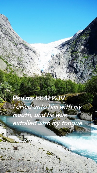 Picture 02 - Psalms 66:17 KJV Mobile Phone Wallpaper - I cried unto him with my mouth, and he was - Mobile Bible Verse Wallpaper