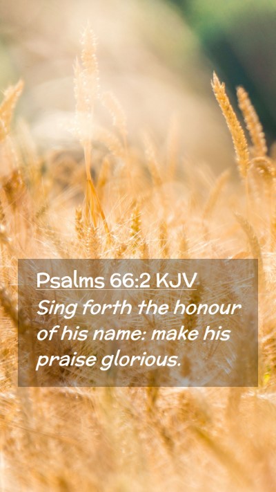Picture 02 - Psalms 66:2 KJV Mobile Phone Wallpaper - Sing forth the honour of his name: make his - Mobile Bible Verse Wallpaper