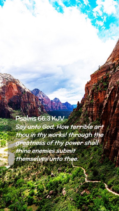 Picture 02 - Psalms 66:3 KJV Mobile Phone Wallpaper - Say unto God, How terrible art thou in thy works! - Mobile Bible Verse Wallpaper