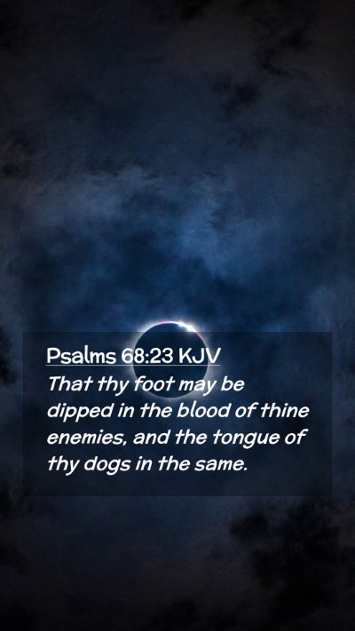 Picture 02 - Psalms 68:23 KJV Mobile Phone Wallpaper - That thy foot may be dipped in the blood of thine - Mobile Bible Verse Wallpaper