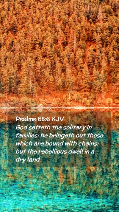 Picture 02 - Psalms 68:6 KJV Mobile Phone Wallpaper - God setteth the solitary in families: he bringeth - Mobile Bible Verse Wallpaper