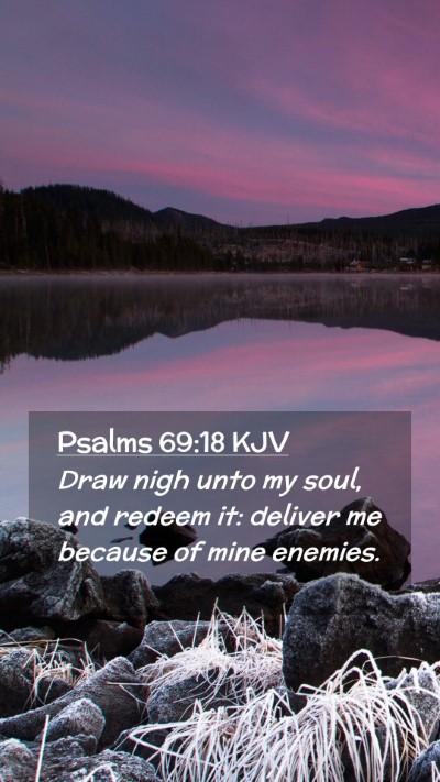 Picture 02 - Psalms 69:18 KJV Mobile Phone Wallpaper - Draw nigh unto my soul, and redeem it: deliver me - Mobile Bible Verse Wallpaper