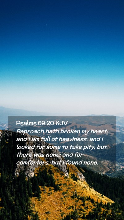 Picture 02 - Psalms 69:20 KJV Mobile Phone Wallpaper - Reproach hath broken my heart; and I am full of - Mobile Bible Verse Wallpaper