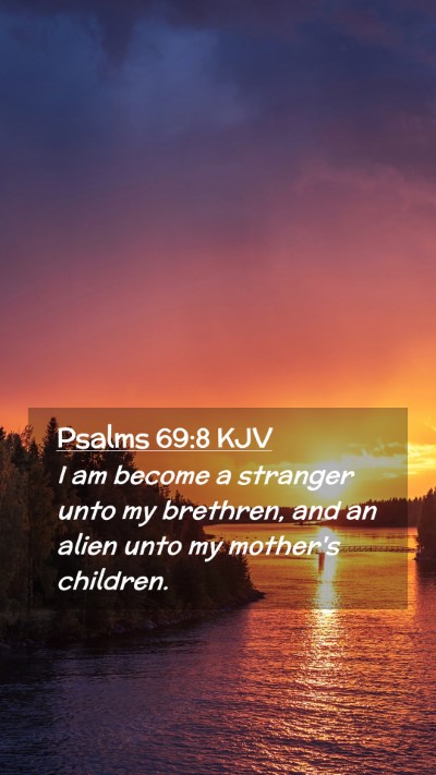 Picture 02 - Psalms 69:8 KJV Mobile Phone Wallpaper - I am become a stranger unto my brethren, and an - Mobile Bible Verse Wallpaper