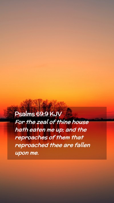 Picture 02 - Psalms 69:9 KJV Mobile Phone Wallpaper - For the zeal of thine house hath eaten me up; and - Mobile Bible Verse Wallpaper
