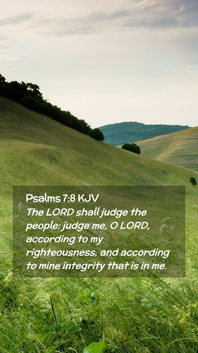 Picture 02 - Psalms 7:8 KJV Mobile Phone Wallpaper - The LORD shall judge the people: judge me, O - Mobile Bible Verse Wallpaper