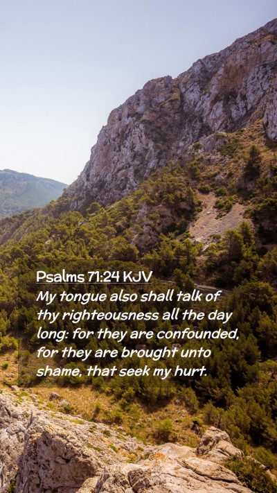 Picture 02 - Psalms 71:24 KJV Mobile Phone Wallpaper - My tongue also shall talk of thy righteousness - Mobile Bible Verse Wallpaper