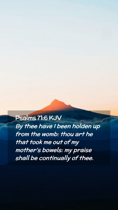Picture 02 - Psalms 71:6 KJV Mobile Phone Wallpaper - By thee have I been holden up from the womb: thou - Mobile Bible Verse Wallpaper