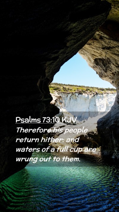 Picture 02 - Psalms 73:10 KJV Mobile Phone Wallpaper - Therefore his people return hither: and waters of - Mobile Bible Verse Wallpaper