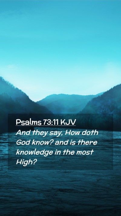 Picture 02 - Psalms 73:11 KJV Mobile Phone Wallpaper - And they say, How doth God know? and is there - Mobile Bible Verse Wallpaper