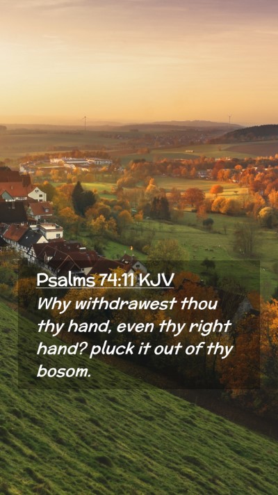 Picture 02 - Psalms 74:11 KJV Mobile Phone Wallpaper - Why withdrawest thou thy hand, even thy right - Mobile Bible Verse Wallpaper