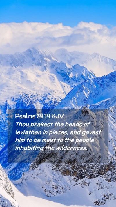 Picture 02 - Psalms 74:14 KJV Mobile Phone Wallpaper - Thou brakest the heads of leviathan in pieces, - Mobile Bible Verse Wallpaper