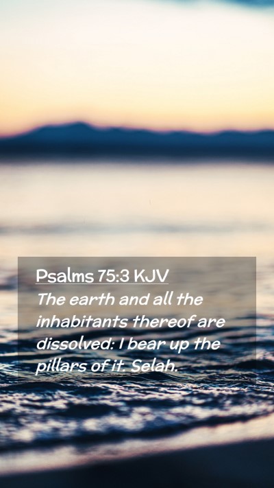 Picture 02 - Psalms 75:3 KJV Mobile Phone Wallpaper - The earth and all the inhabitants thereof are - Mobile Bible Verse Wallpaper