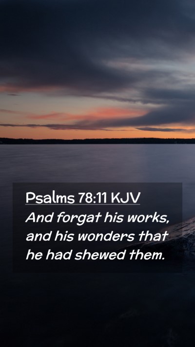 Picture 02 - Psalms 78:11 KJV Mobile Phone Wallpaper - And forgat his works, and his wonders that he had - Mobile Bible Verse Wallpaper