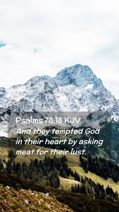 Picture 02 - Psalms 78:18 KJV Mobile Phone Wallpaper - And they tempted God in their heart by asking - Mobile Bible Verse Wallpaper